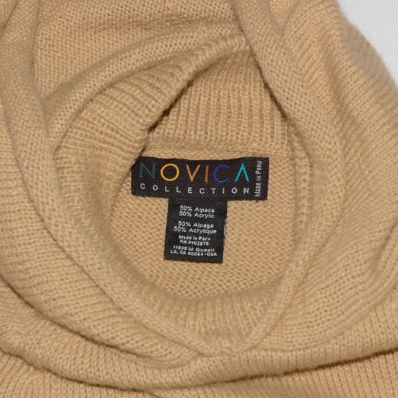 Novica Alpaca Hooded Poncho Sweater - Picture 8 of 8